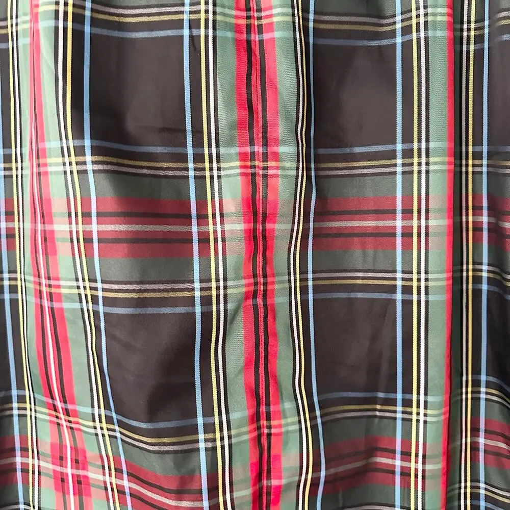 J. Crew Collection NWOT Stewart Black Red Green Tartan Long Ruffle Skirt 6 BD527